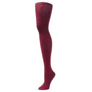 Italian 80% Cotton Tights Size Tall Burgundy Herringbone Wine B.ella New Hosiery
